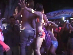 Wonderful nymphs in naked contests at the night soiree