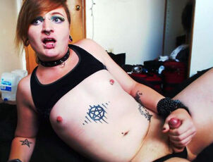Crazy PIERCED AND Tattooed TRANS Female CAN'T WAIT TO Jism