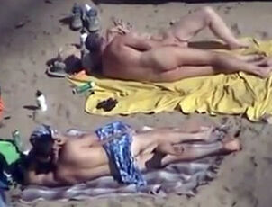 Gang hookup on the beach sans sharing playmates